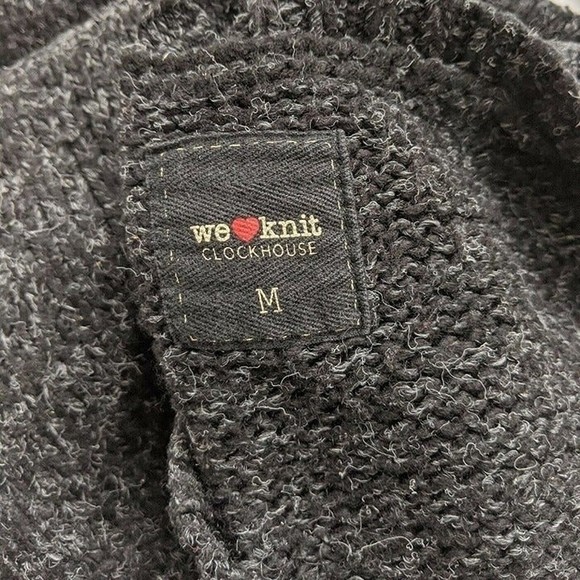 Clockhouse Sweater Women Medium Stars Jeweled Studs Dark Gray We Love Knit Shirt - Picture 6 of 8